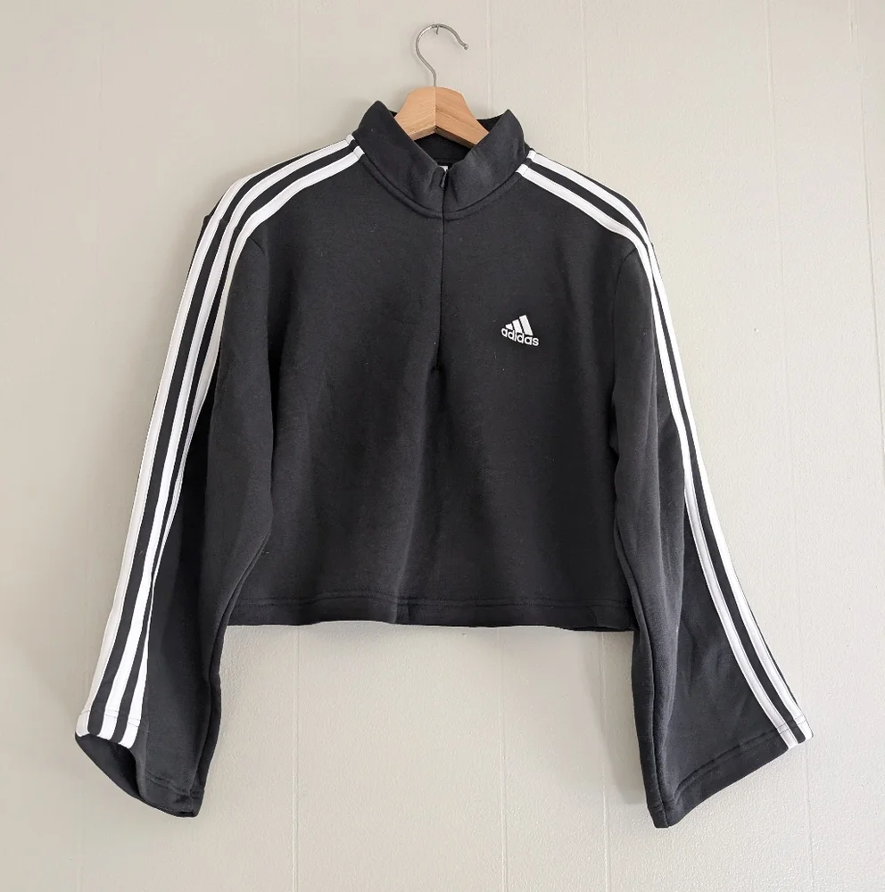 NWT Adidas Cropped Fleece - Picture 2 of 9